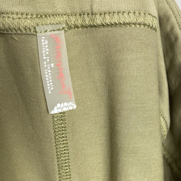 Free People Movement M Flare Pants High Rise Bell Leggings Green Boho Yoga Slit - Picture 10 of 11